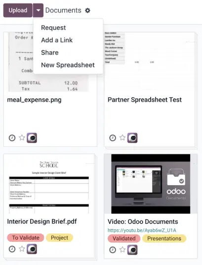 Odoo Documents Management UI
